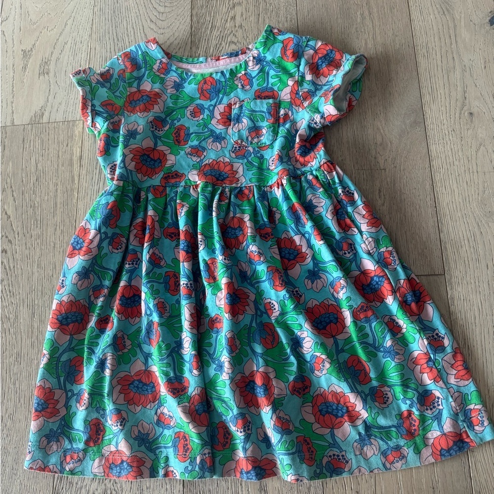 Mini Boden Kids Dress - Red and Blue Floral
